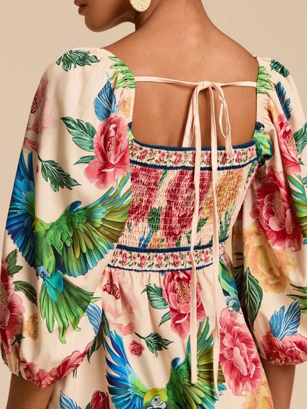 Multicolor Boho Women's Short Dress - Picture 7 of 7